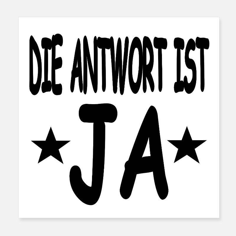 Ja Poster 20x20 cm