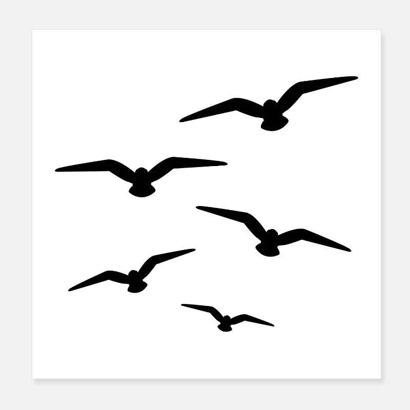 Vogelschwarm Poster 20x20 cm
