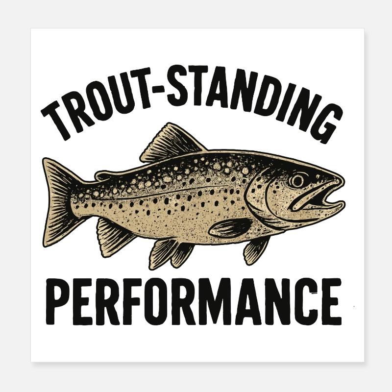 La pêche à la truite : la performance de la pêche à la truite debout Poster 20 x 20 cm