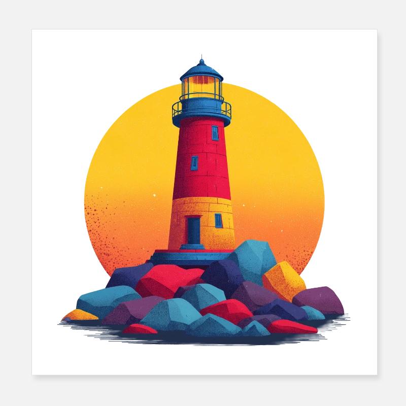lighthouse Poster 8" x 8" (20x20 cm)