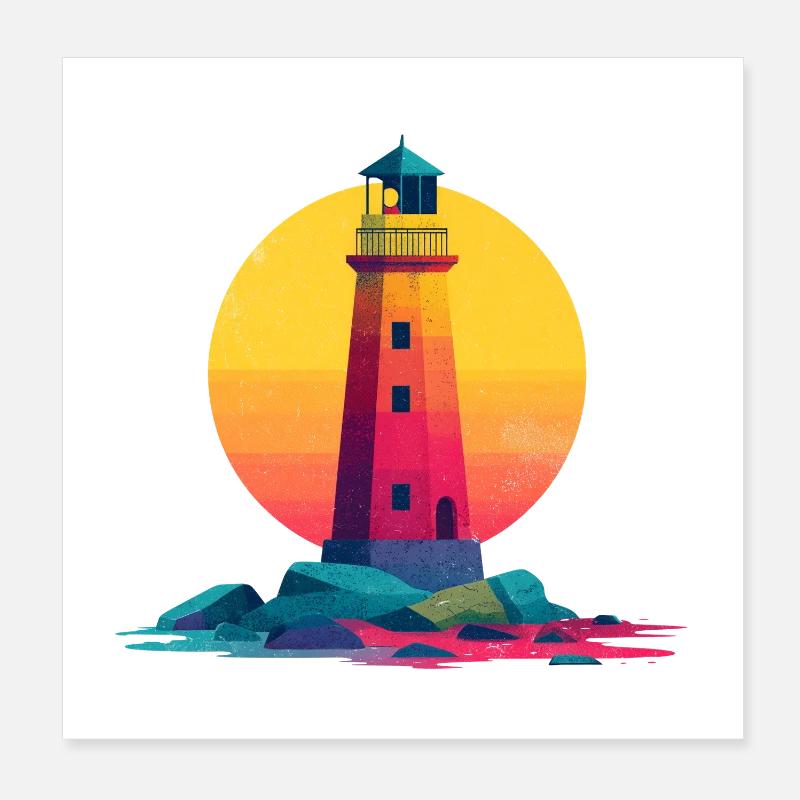 lighthouse Poster 8" x 8" (20x20 cm)