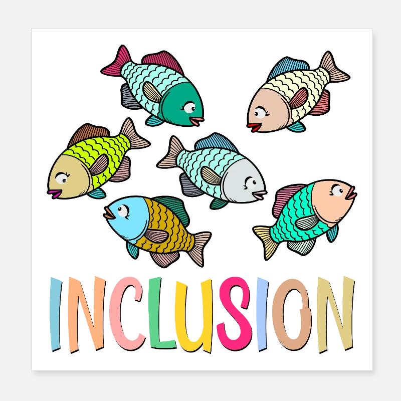Inclusion Diversité en pêche Poster 20 x 20 cm