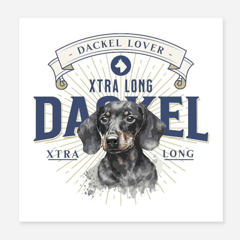 Dackel liebhaber - Poster 20x20 cm - Weiß