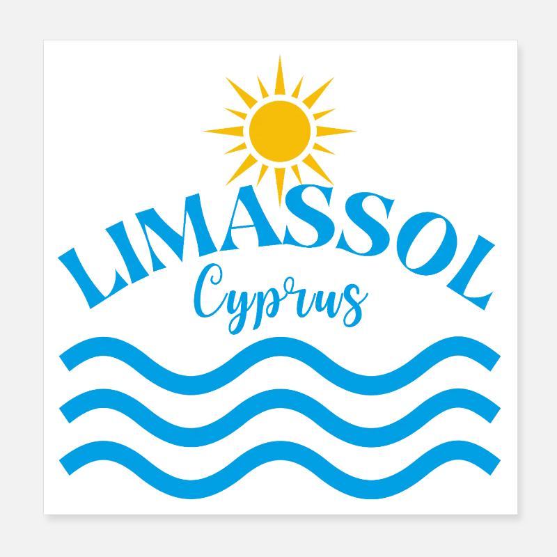 Limassol Chyprite Vagues de soleil Poster 20 x 20 cm