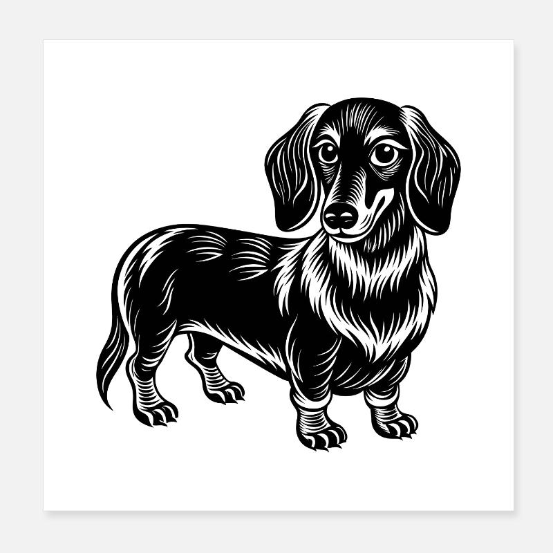 Dackelhund Poster 20x20 cm