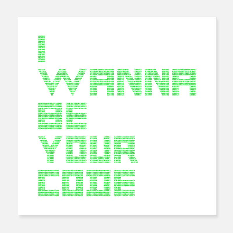ICH WILL DEIN CODE SEIN - Binärer Geek-Humor Poster 20x20 cm