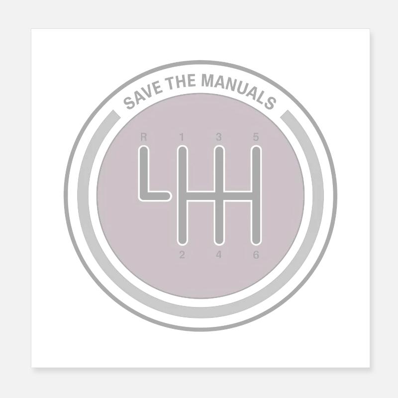 Manualschaltung Emblem Save the Manuals Poster 20x20 cm