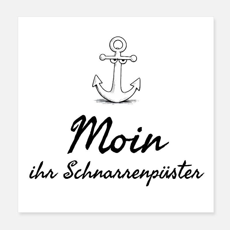 Moin plattdeutsches Schimpfwort mit Anker Poster 20x20 cm
