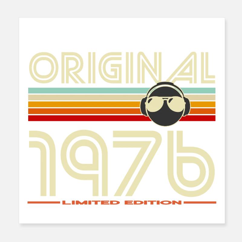 Originale Retro-Kopfhörer von 1976 Poster 20x20 cm