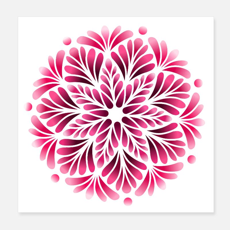 Mystic Berry Shadow Mandala - Poster 8" x 8" (20x20 cm) - white
