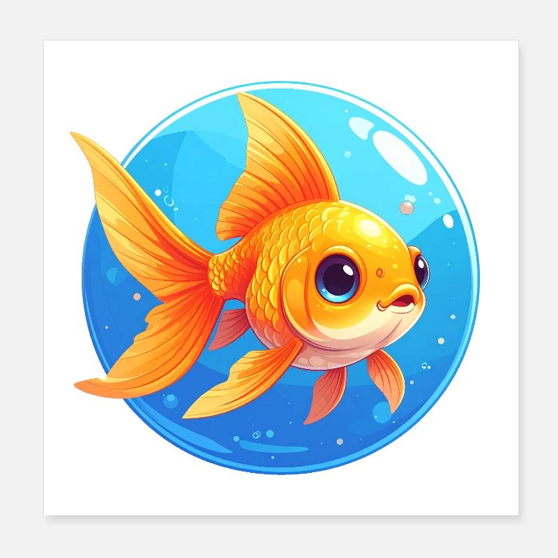 Goldfish Poster 8" x 8" (20x20 cm)