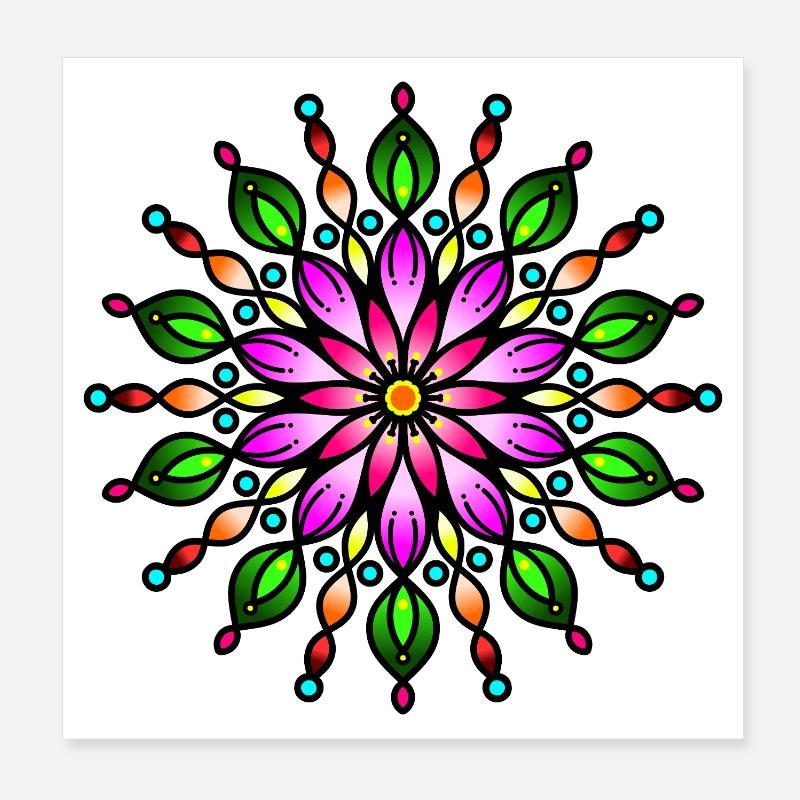 Étoile arc-en-ciel tropicale Poster 20 x 20 cm