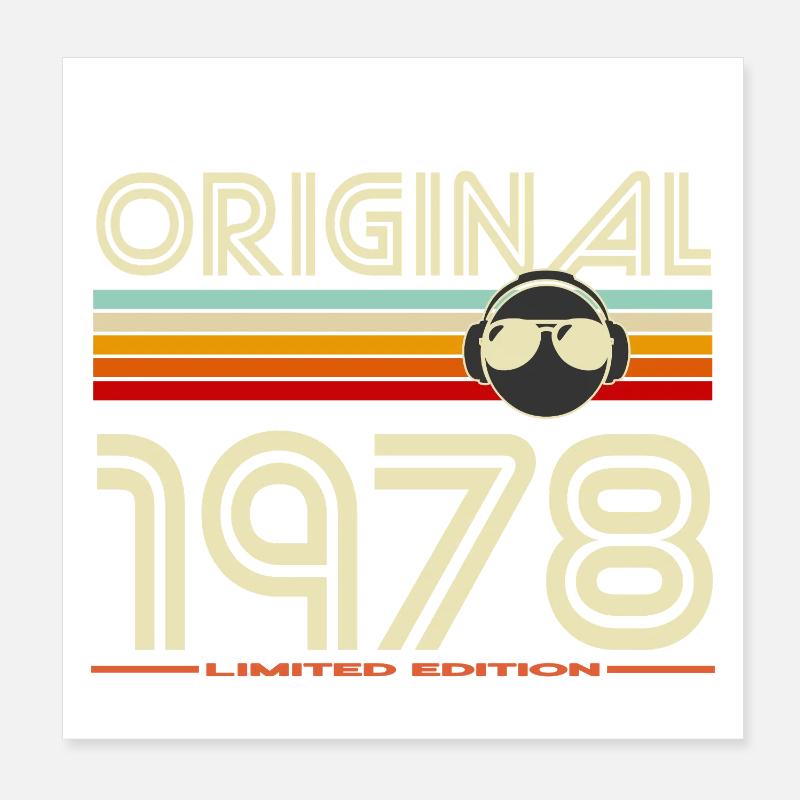 Originaler Retro-Helm von 1978 Poster 20x20 cm