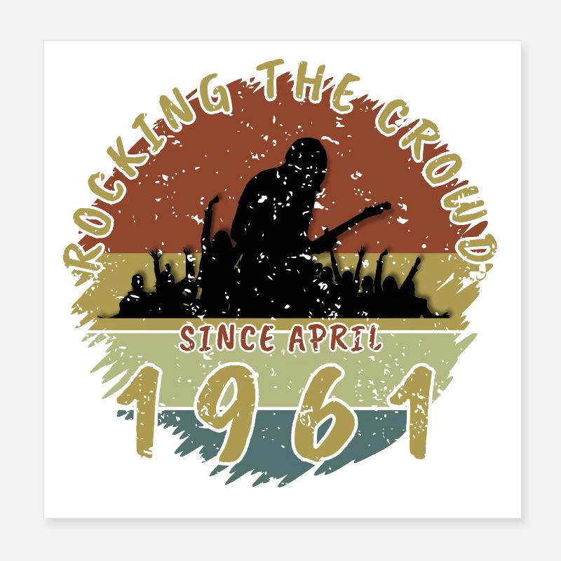 65th Birthday Rocking the crowd GIT 04/1961 Poster 8" x 8" (20x20 cm)