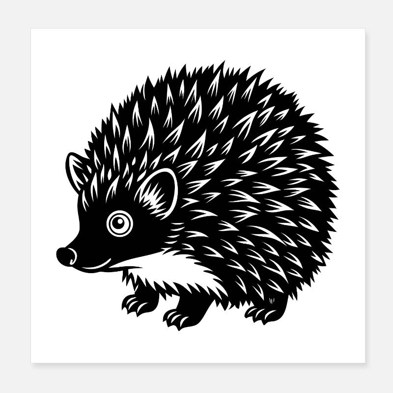 Hedgehog Poster 8" x 8" (20x20 cm)