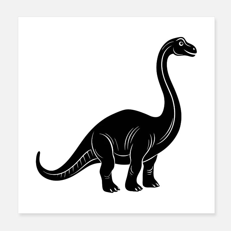 Brontosaure dinosaure Poster 20 x 20 cm