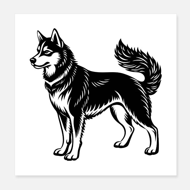 Husky Poster 8" x 8" (20x20 cm)
