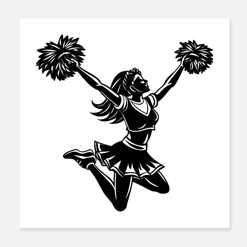 Cheerleader Cheer Jumping Poster 8" x 8" (20x20 cm)