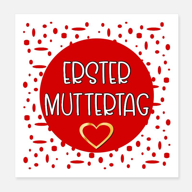 Erster Muttertag Herz Poster 20x20 cm