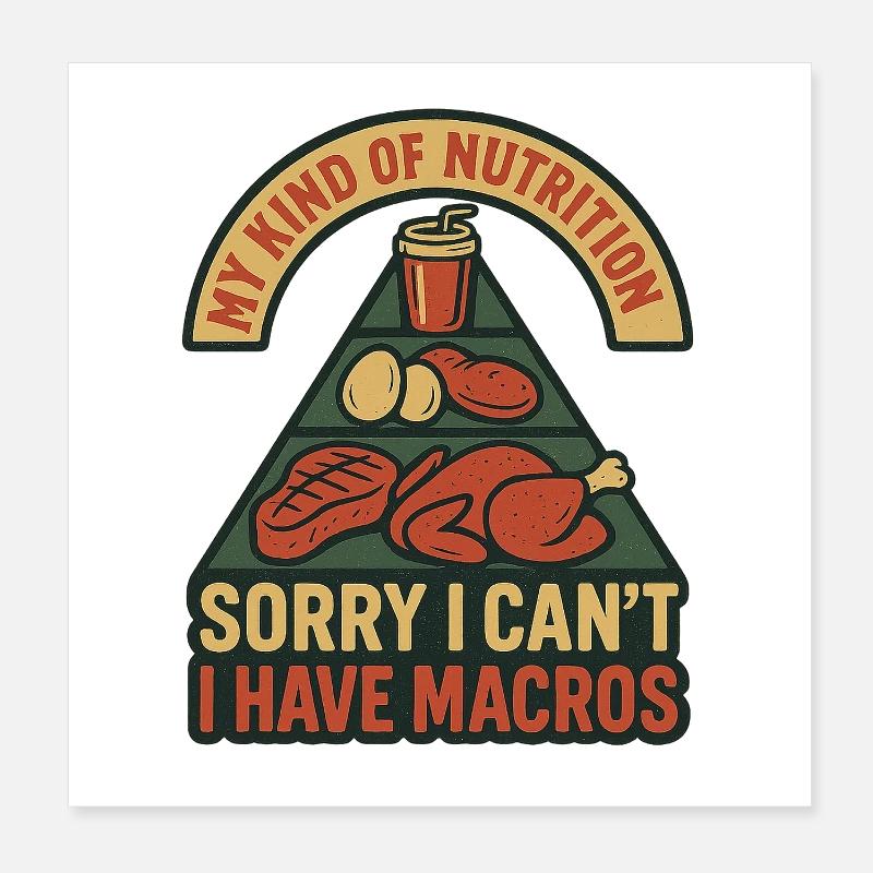 Makro-Witz: Ernährungspyramide Poster 20x20 cm