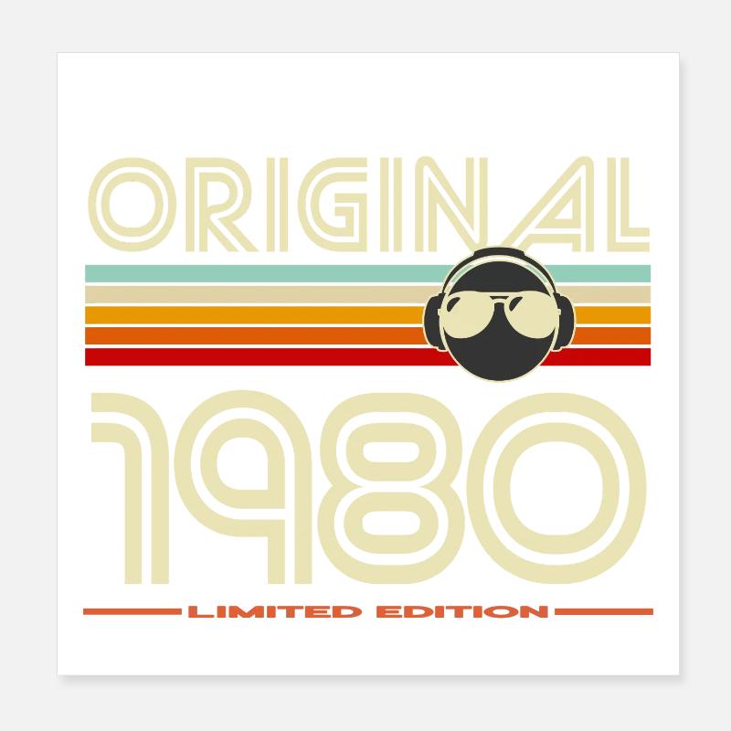 Original 1980 Rétro Edition Limité Poster 20 x 20 cm