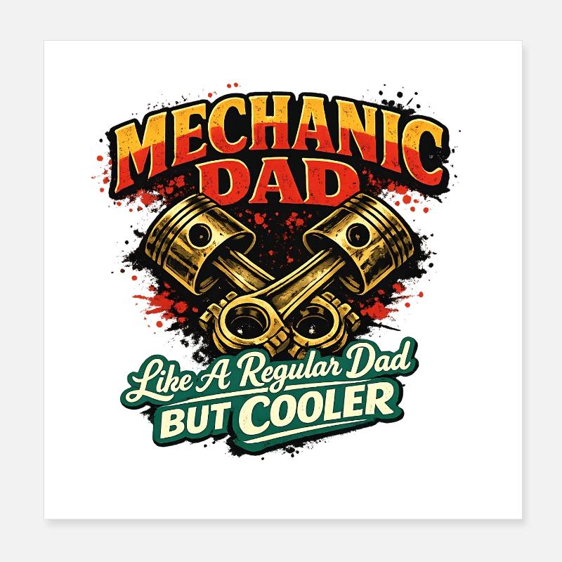 Mechanic Dad: Cooler Schrauber-Leben Poster 20x20 cm