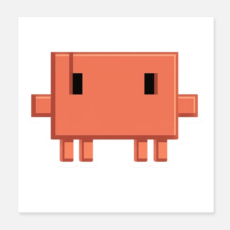 Claude Code Pixel AI Mascot Dev Sticker Poster 20 x 20 cm
