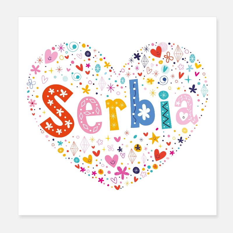 Cœur de Serbie Poster 20 x 20 cm
