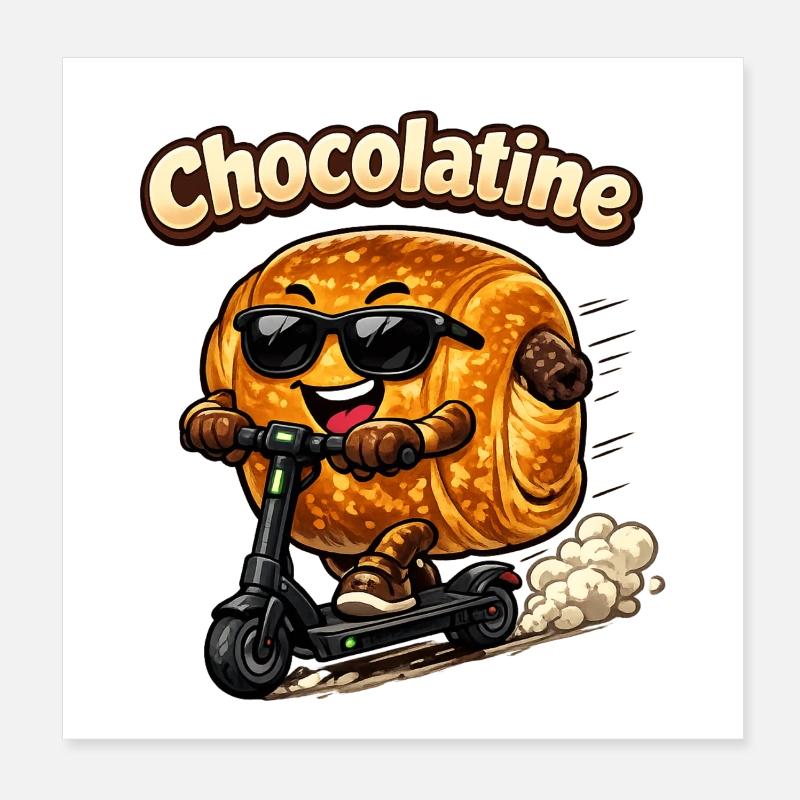 Chocolatine-Roller Poster 20x20 cm