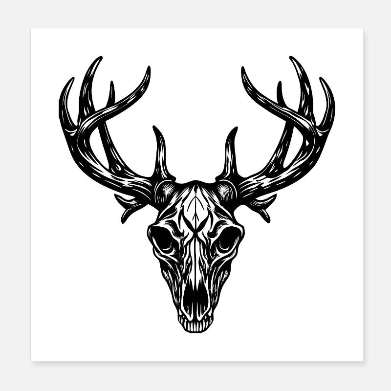 Deer skull Poster 8" x 8" (20x20 cm)
