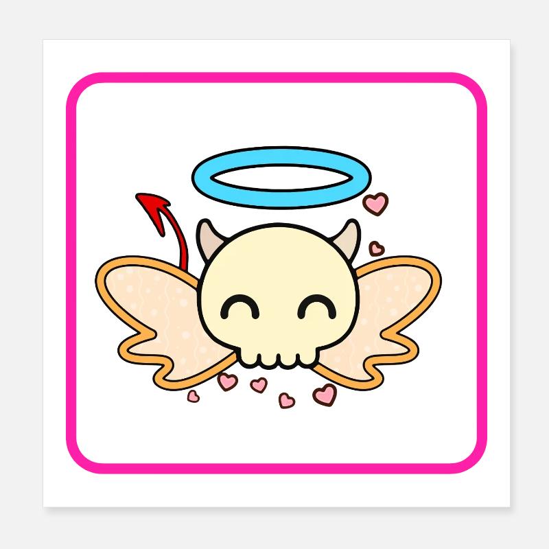 Skull Angel Poster 20x20 cm
