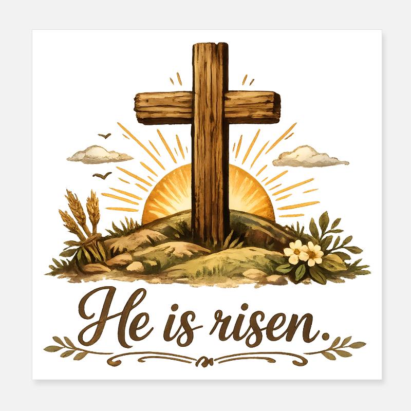 He is risen - Poster 20x20 cm - Weiß