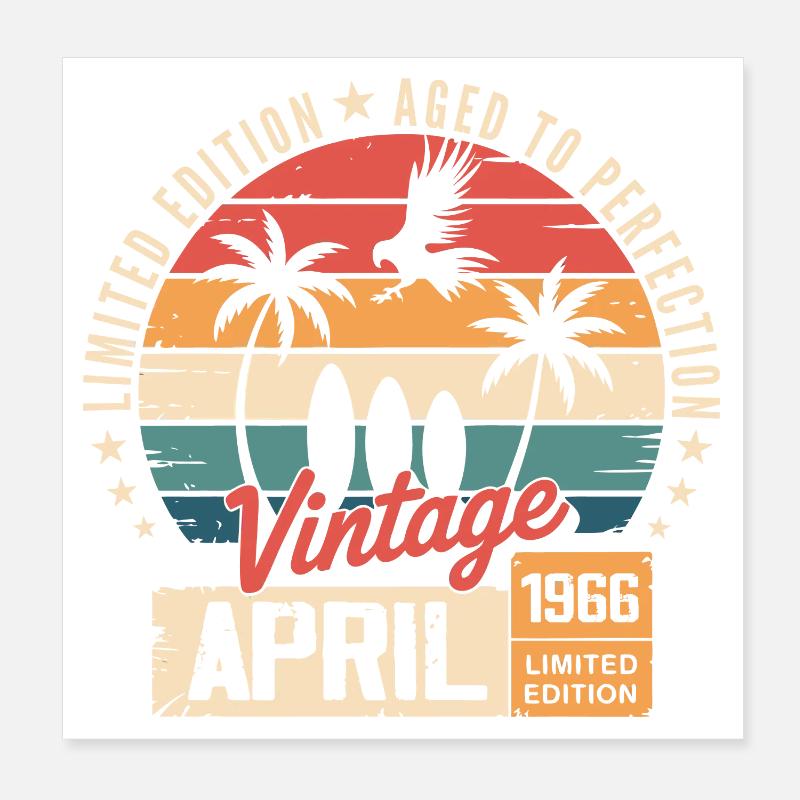 April 1966 Geburtstagslegende April 1966 Poster 20x20 cm