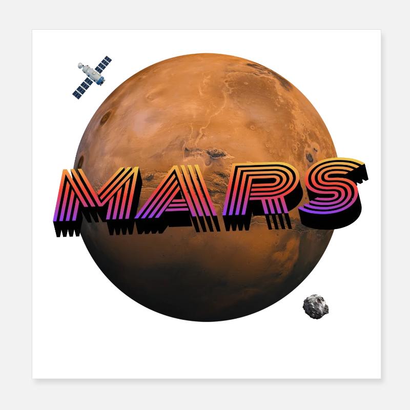 Mars - Outer Space Series Poster 8" x 8" (20x20 cm)