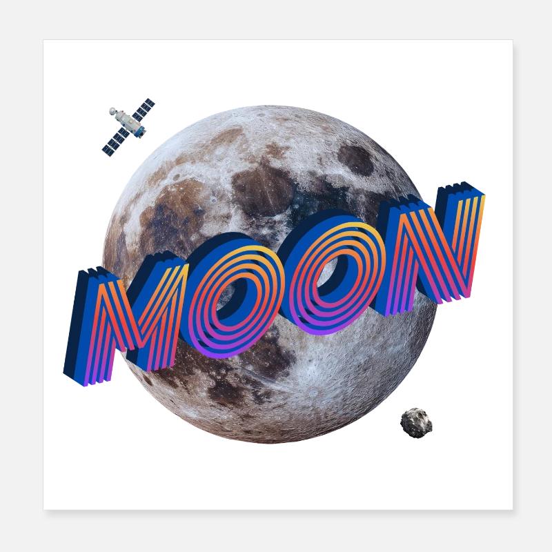 Moon - Outer Space Series Poster 8" x 8" (20x20 cm)