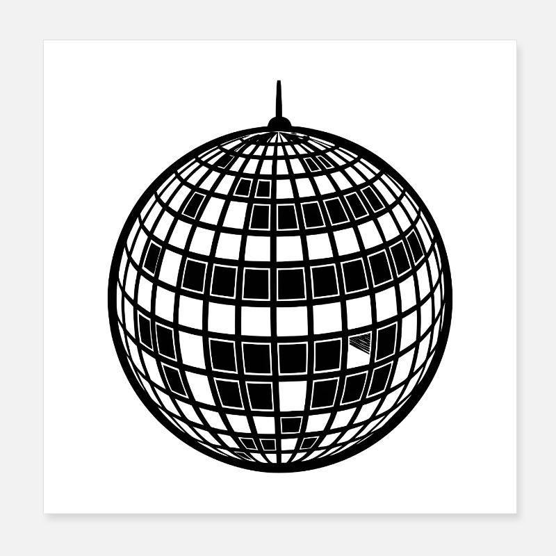 Disco ball Poster 8" x 8" (20x20 cm)
