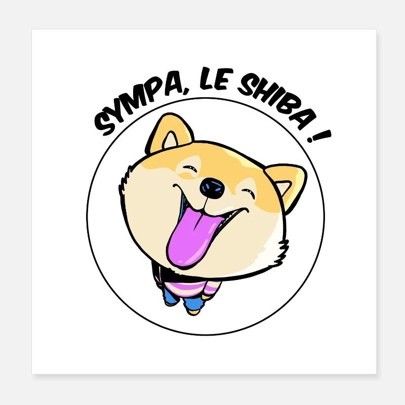 Sympa, le Shiba ! Poster 20 x 20 cm