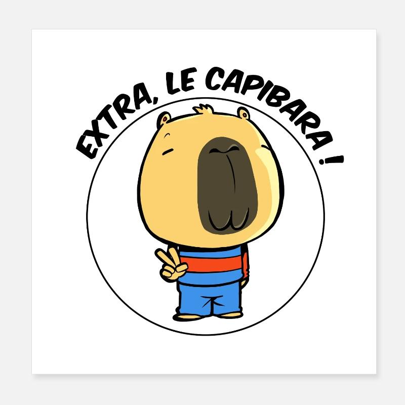 Extra, le capibara Poster 20 x 20 cm