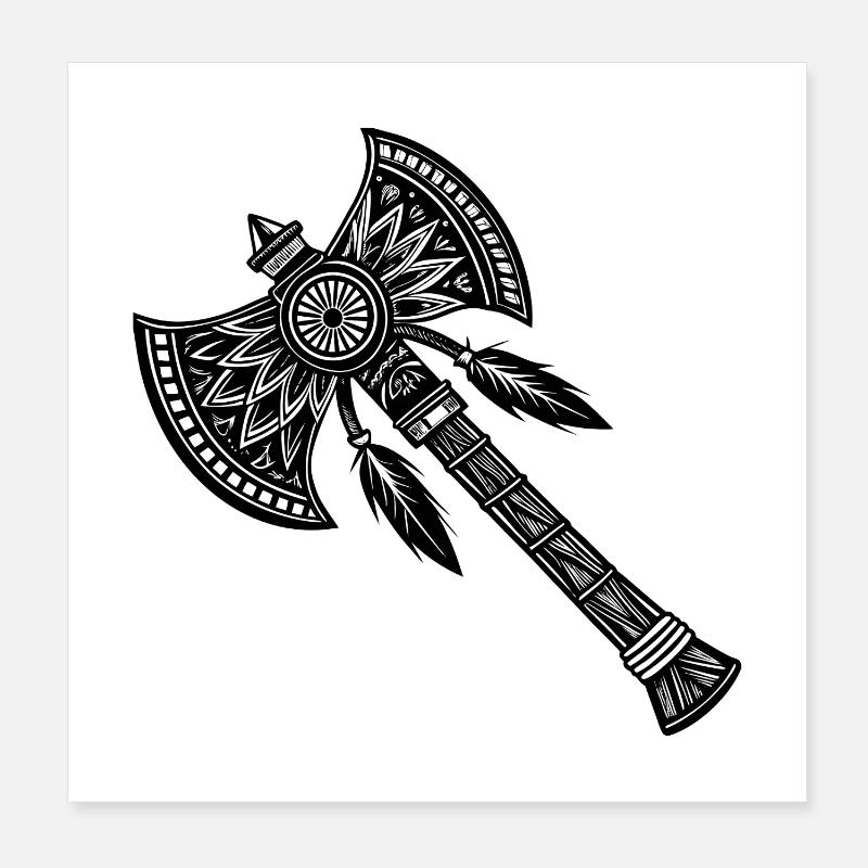 Hache indienne Poster 20 x 20 cm