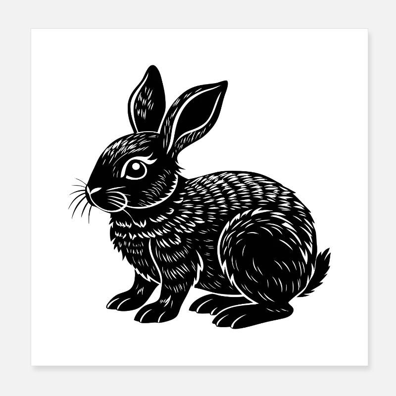 Petit lapin mignon Poster 20 x 20 cm