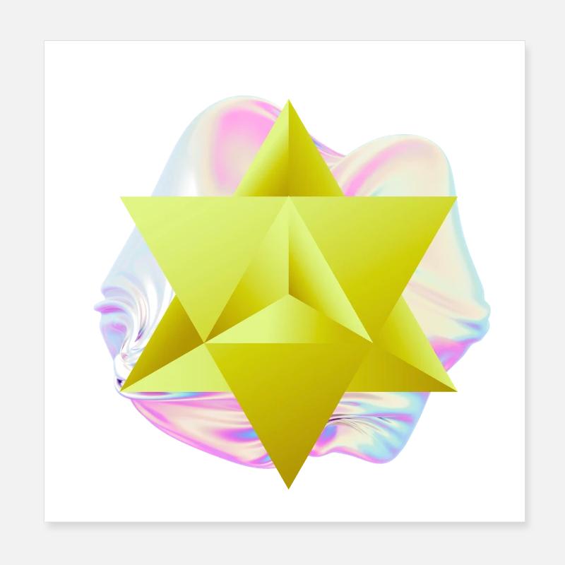 Surrealer Merkaba-Stern Poster 20x20 cm