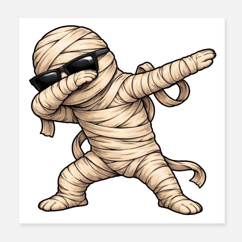 Dabbing Mumie Poster 20x20 cm