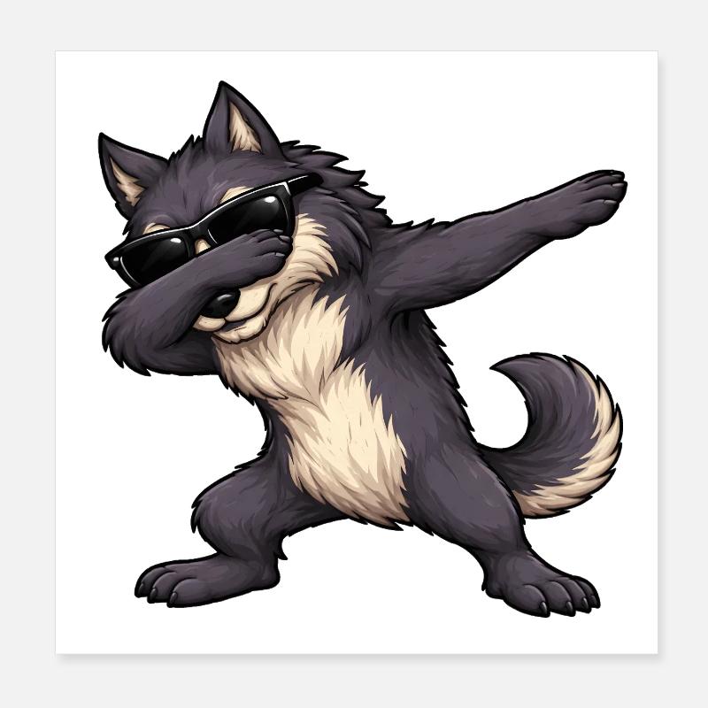Dabbing Werewolf Poster 8" x 8" (20x20 cm)