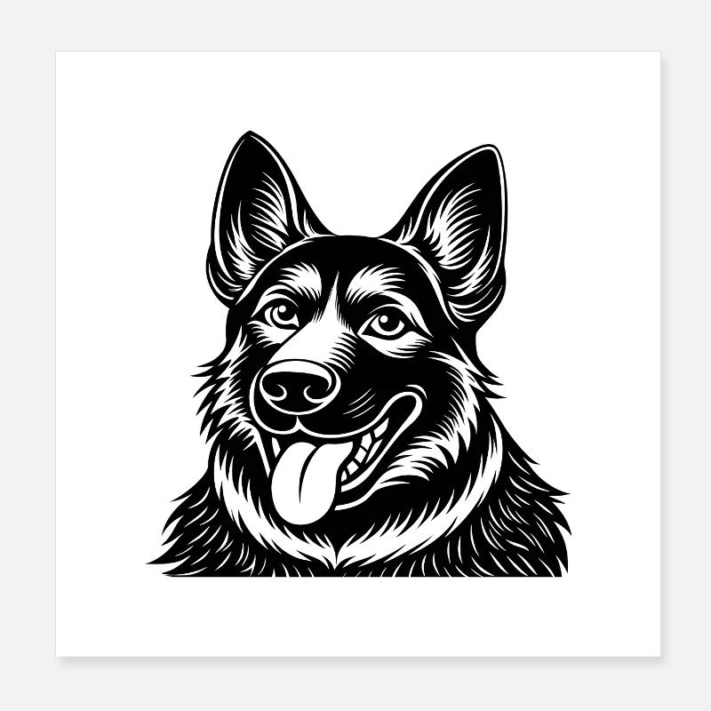 German Shepherd Poster 8" x 8" (20x20 cm)