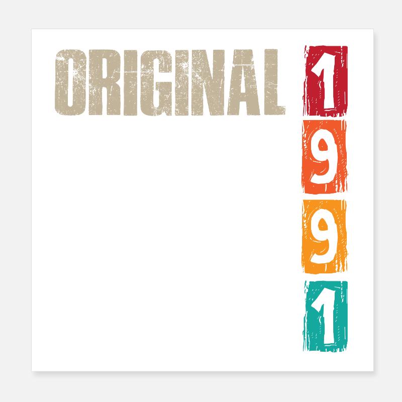 Millésime 1991 Poster 20 x 20 cm