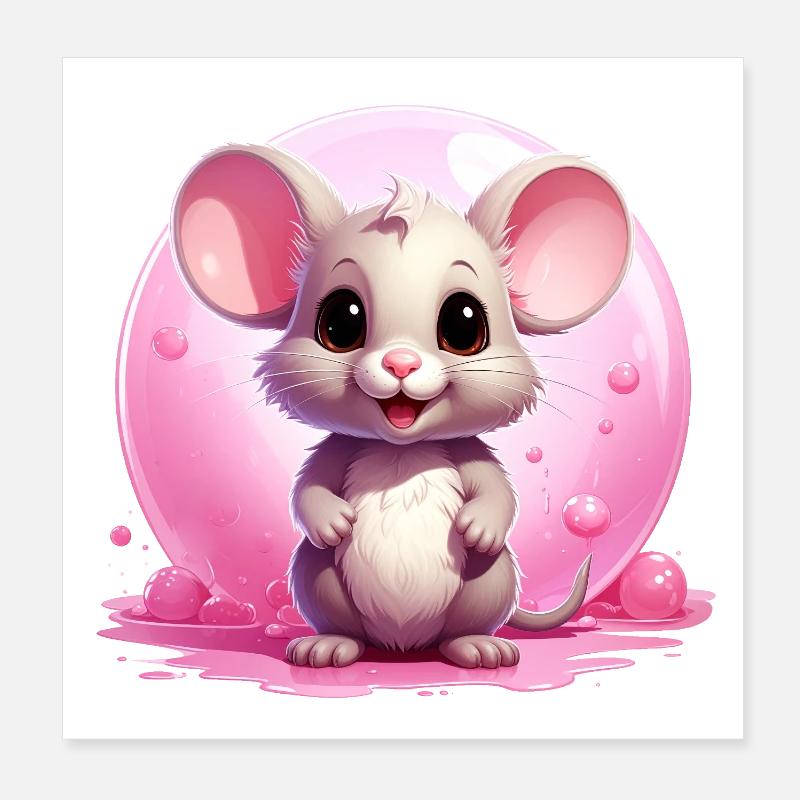 Souris mignonne Poster 20 x 20 cm