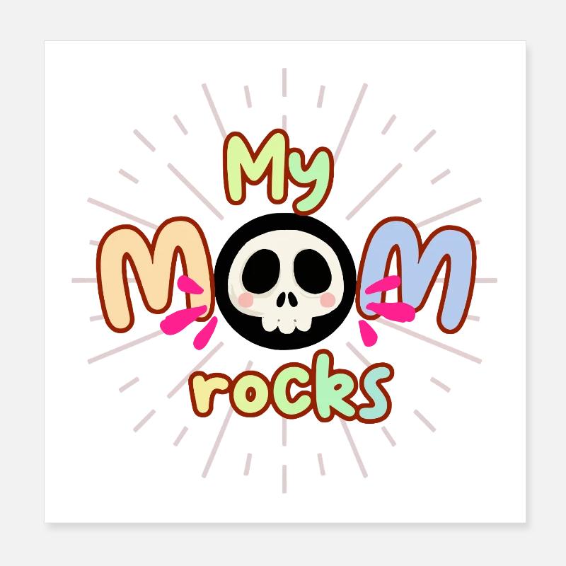 Mom Rocks Vector Poster 8" x 8" (20x20 cm)