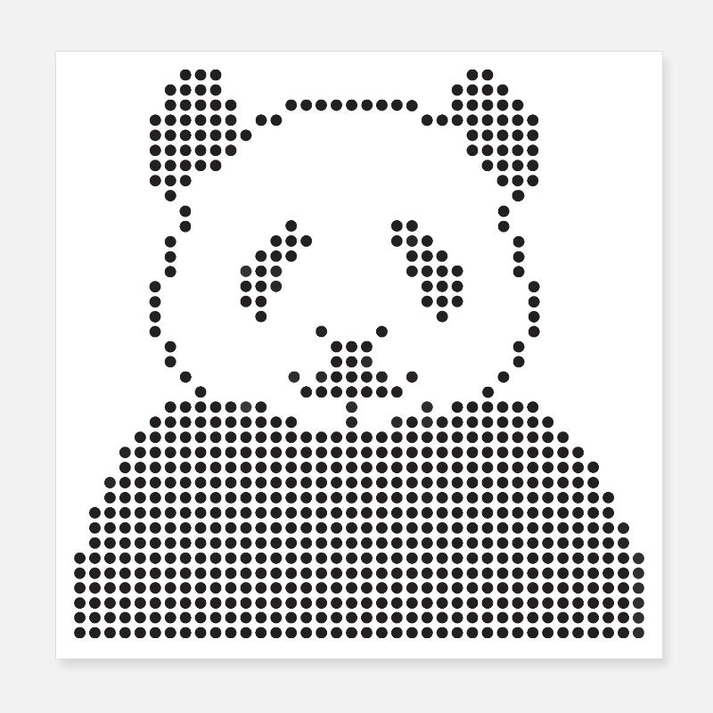 geometric panda dots portrait Poster 8" x 8" (20x20 cm)