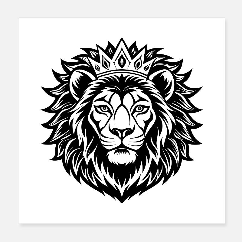 Gekrönter Löwe Poster 20x20 cm