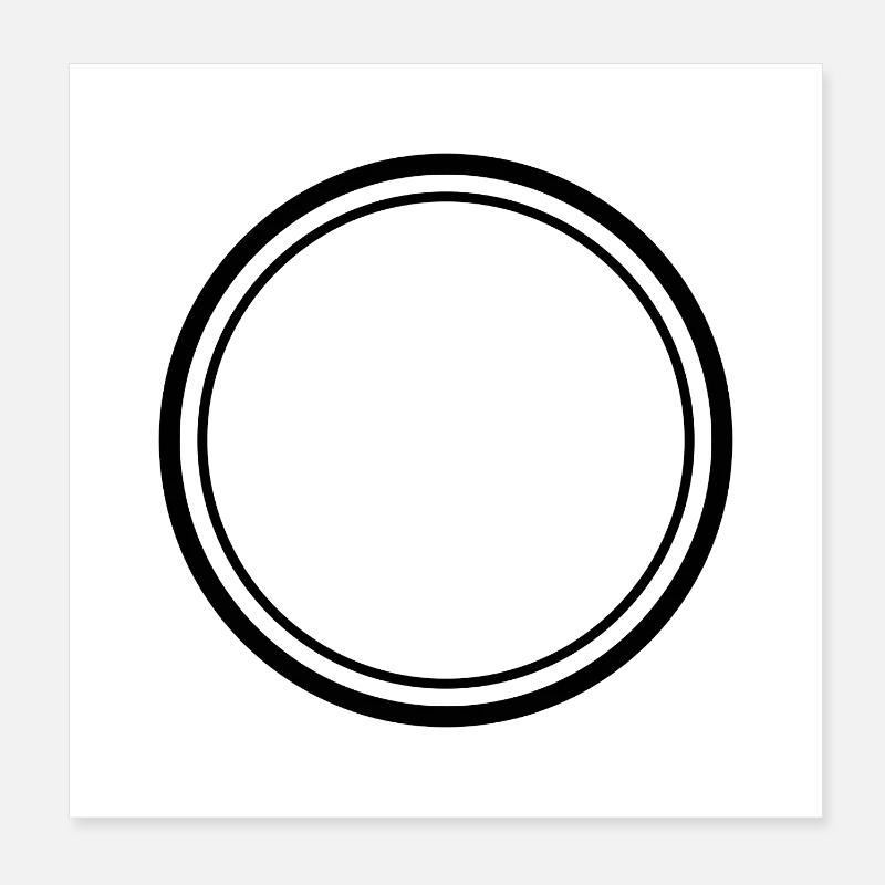 Cadre à double cercle Poster 20 x 20 cm